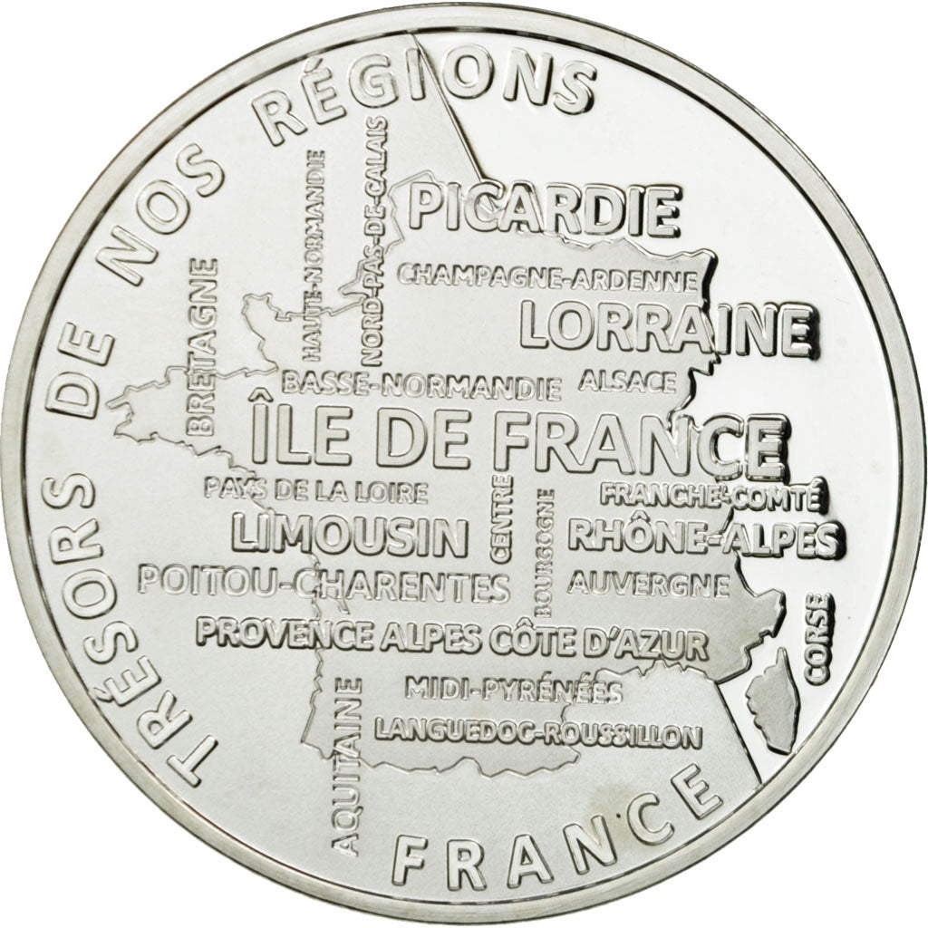 France, Médaille, Régions de France, Bourgogne, FDC, Argent