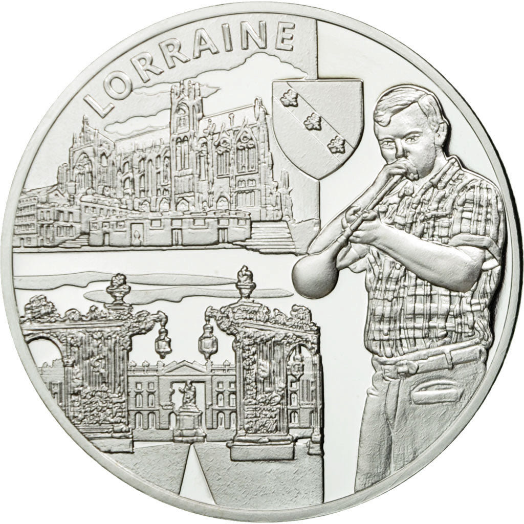 Francia, medaglia, Régions de France, Lorraine, FDC, Argento