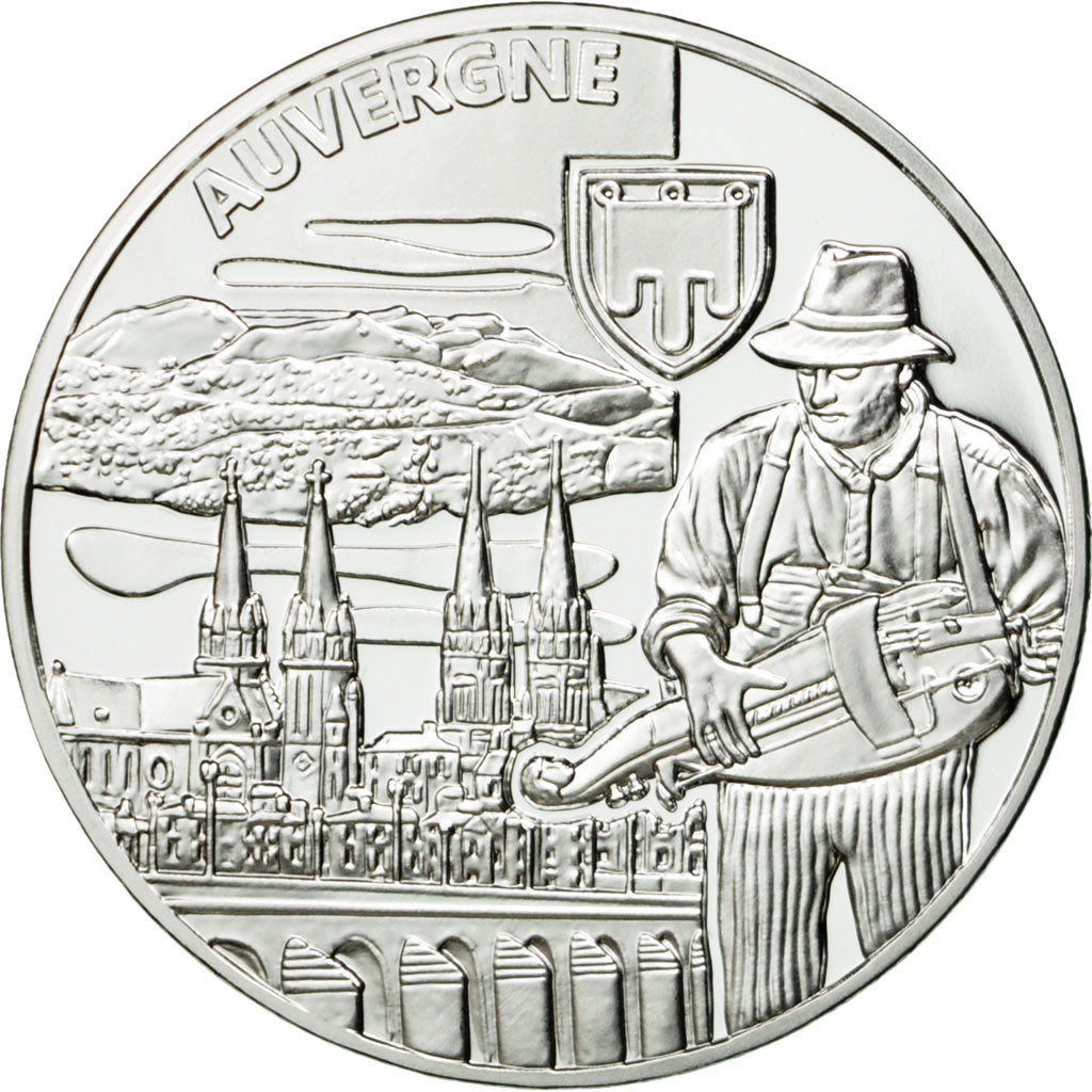 Frankrijk, Medaille, Régions de France, Auvergne, FDC, Zilver