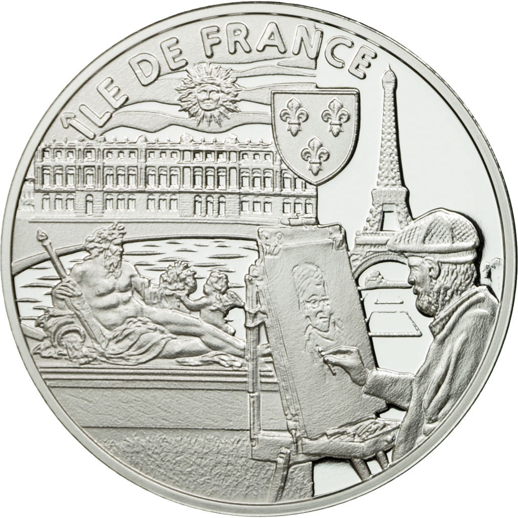 France, Médaille, Régions de France, Ile de France, FDC, Argent
