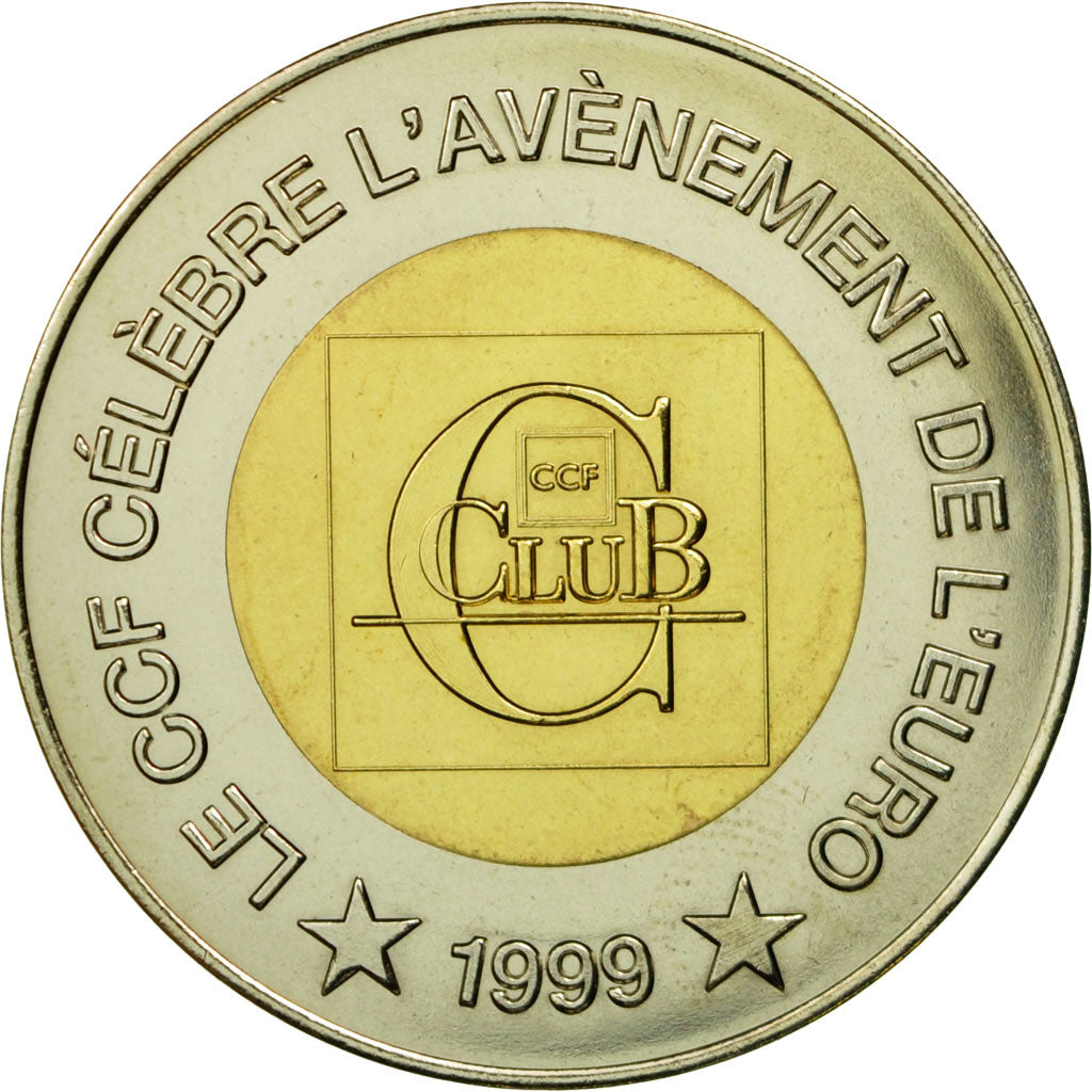 France, Medal, CCF, Avènement de l'Euro, 1999, MS(65-70), Copper-nickel