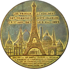 France, Medal, Souvenir de mon Ascension à la Tour Eiffel, 1889, AU(50-53)