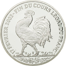 Francia, medaglia, Coq, Fin du Cours Légal du Franc, 2001, FDC, Copper Plated
