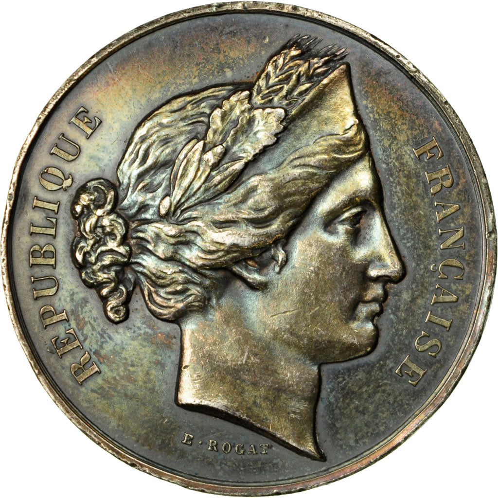 France, Medal, Société d'Agriculture de Dunkerque, Bergues, 1876, Rogat