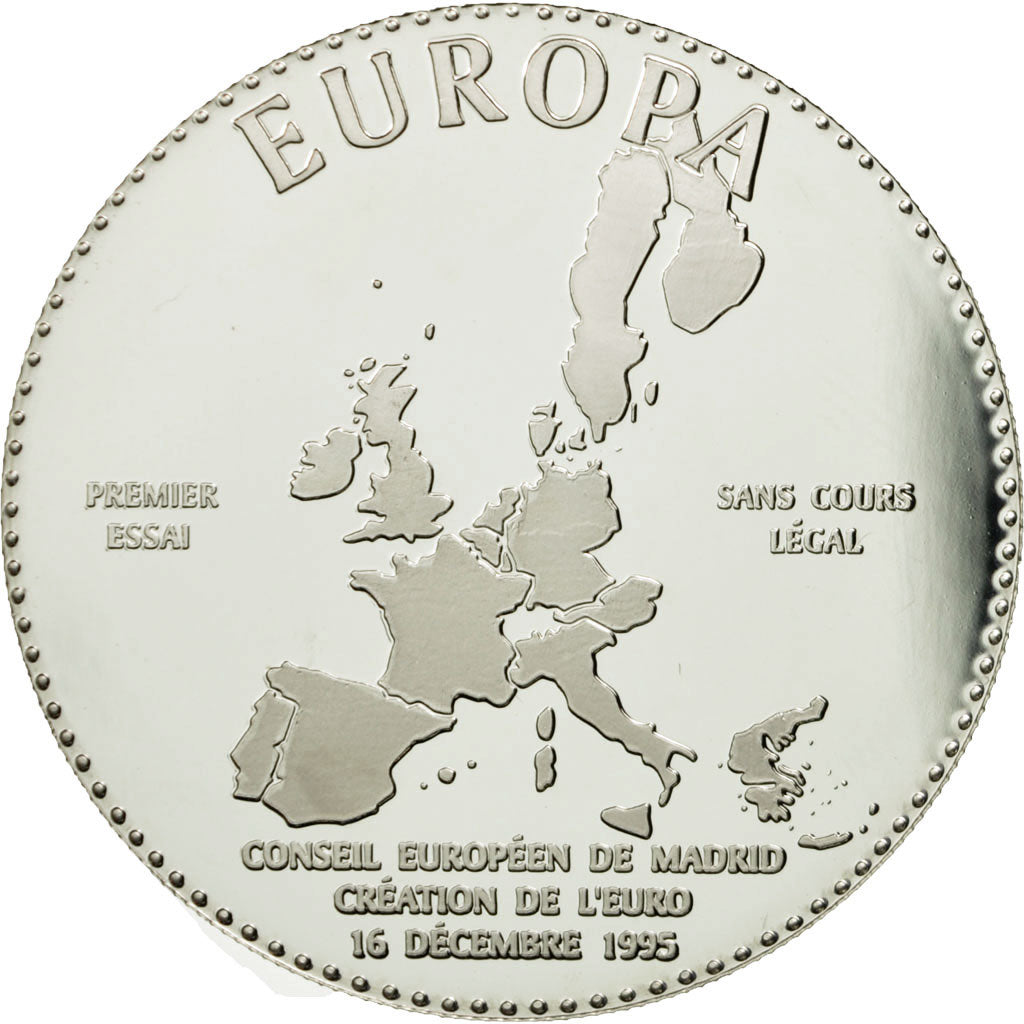 France, Médaille, Europa, Essai n°1 Euro, 1995, FDC, Argent