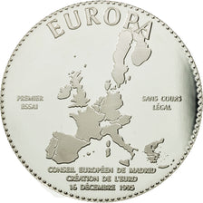 France, Médaille, Europa, Essai n°1 Euro, 1995, FDC, Argent