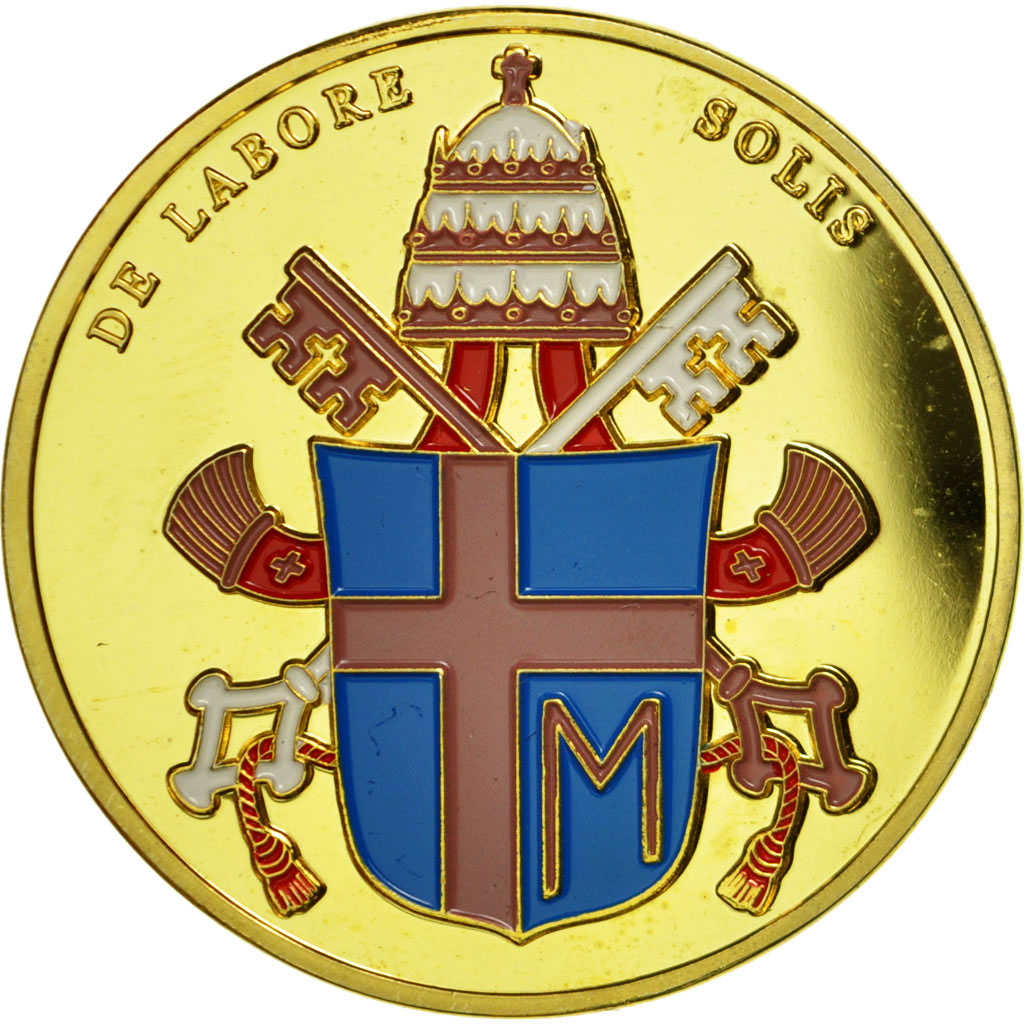 Vaticano, medaglia, Le Pape Jean-Paul II, FDC, Rame dorato