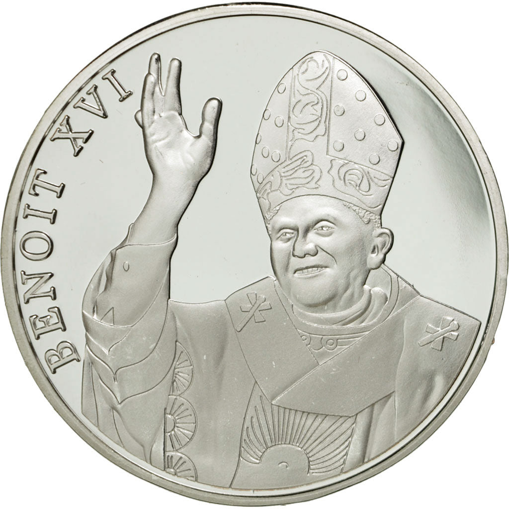 Vatican, Medal, Le Pape Benoit XVI, MS(65-70), Copper-nickel