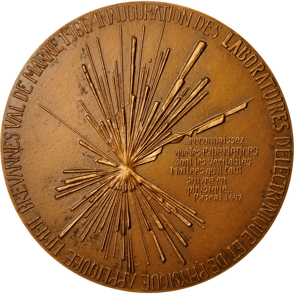 France, Medal, Blaise Pascal, Mathématicien et Physicien, 1966, Chauvenet