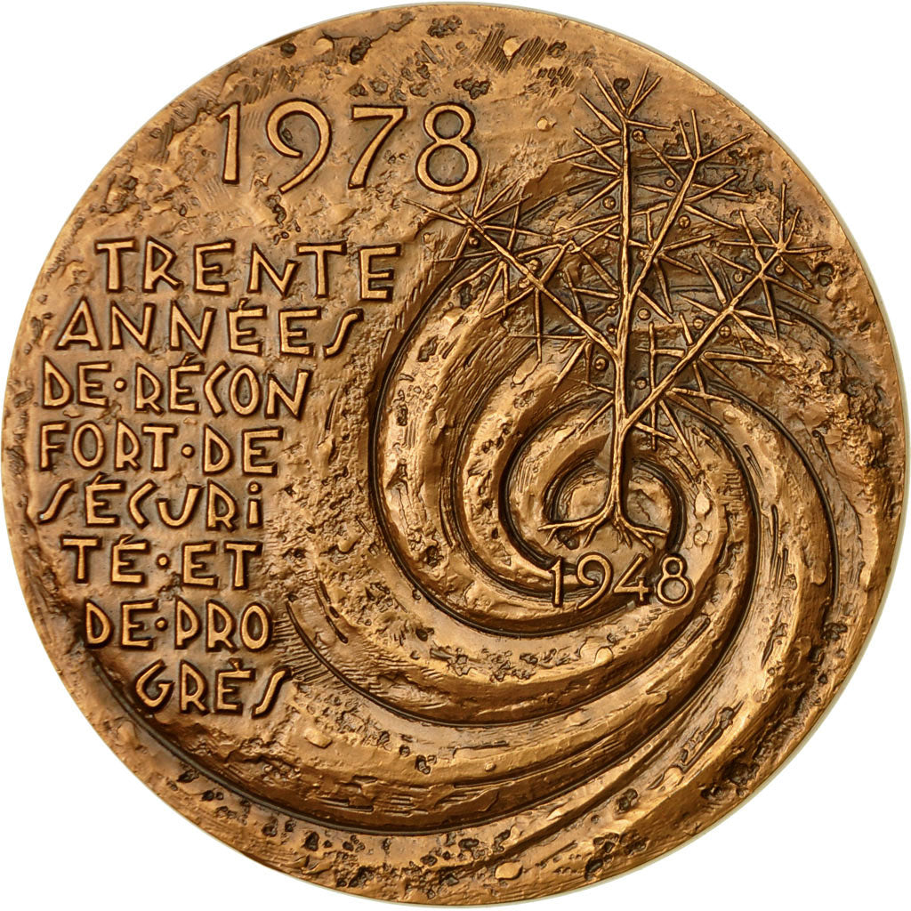 France, Medal, La Sécurité Sociale dans les Mines, 1978, Dieudonné, MS(64)