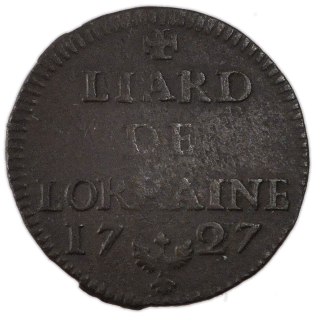 Francia, Liard de Lorraine, 1727, Nancy, BB, Rame, Boudeau:1594