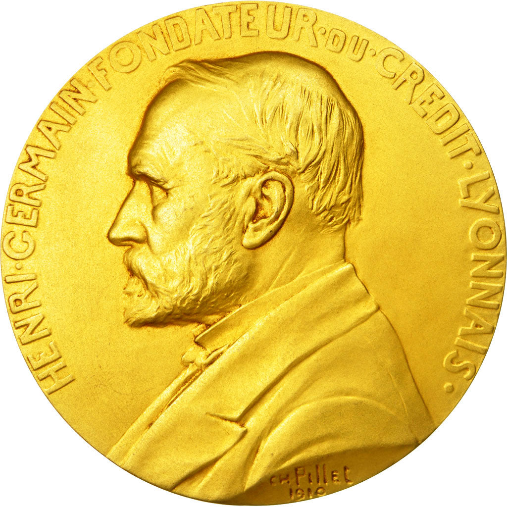 France, Medal, Henri Germain , Fondateur du Crédit Lyonnais, 1971, Pillet