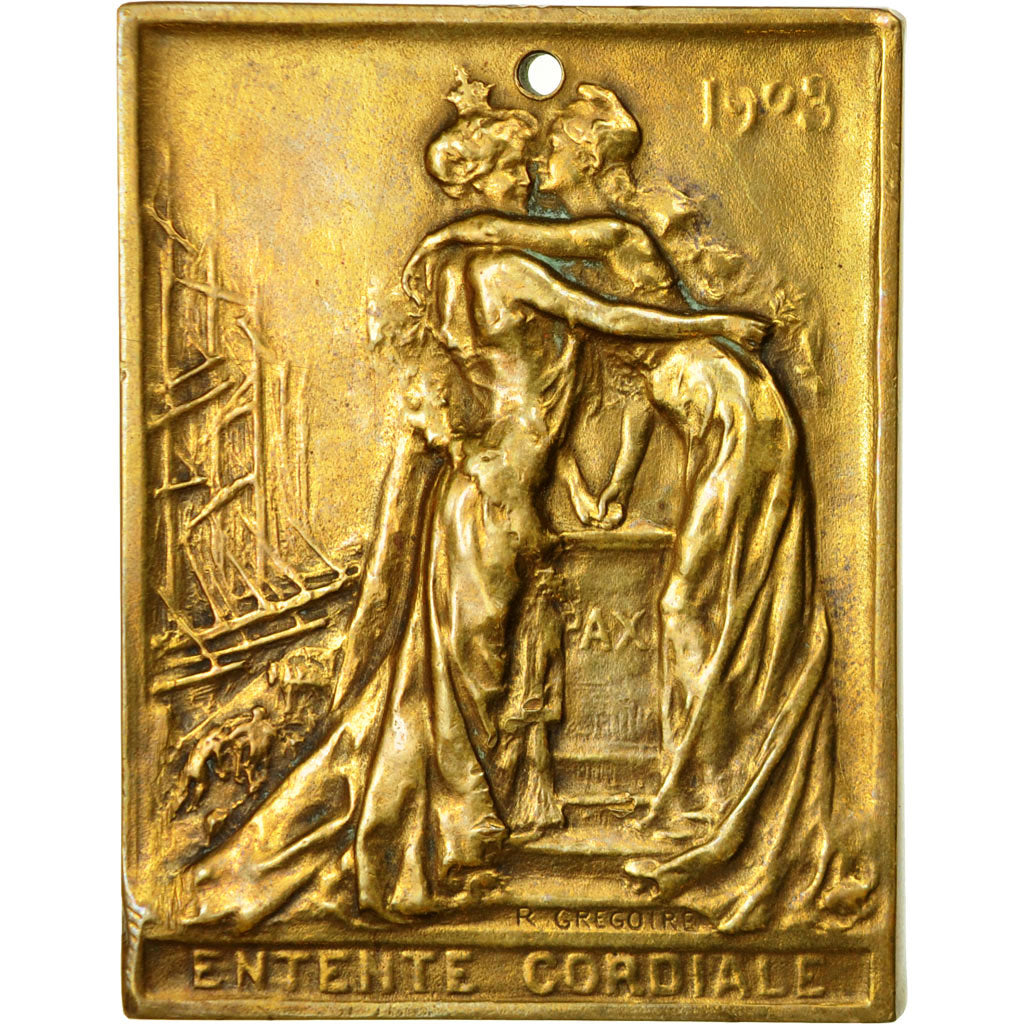 Francia, medalla, Entente Cordiale, Le siècle, 1903, Grégoire, MBC+, Bronce