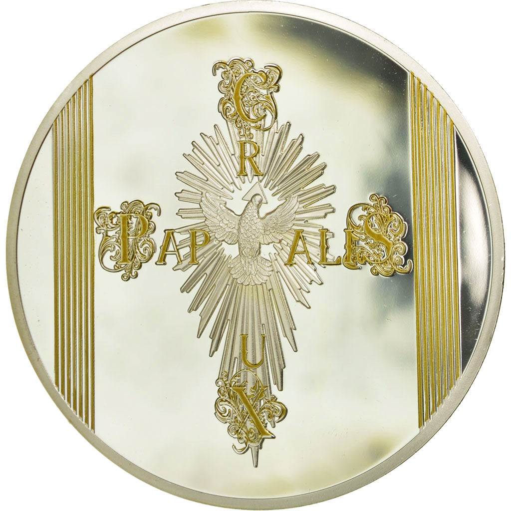 Vaticano, medalla, Croix Papale, Benoit XVI, 2015, FDC, Copper Plated Silver