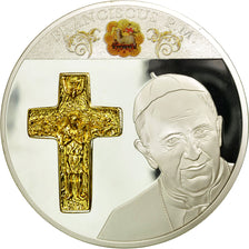 Vatican, Médaille, Croix Papale, François, 2015, FDC, Cuivre plaqué Argent