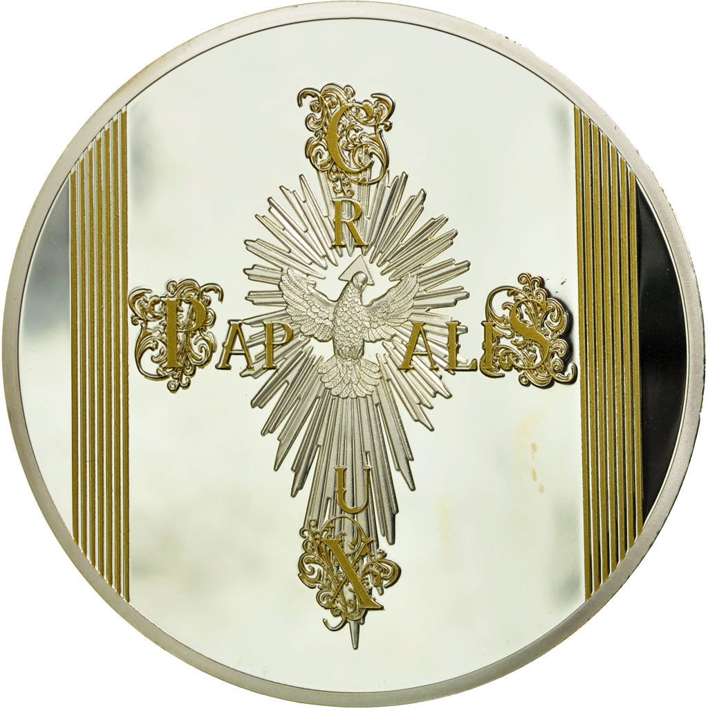Vatican, Médaille, Croix Papale, François, 2015, FDC, Cuivre plaqué Argent
