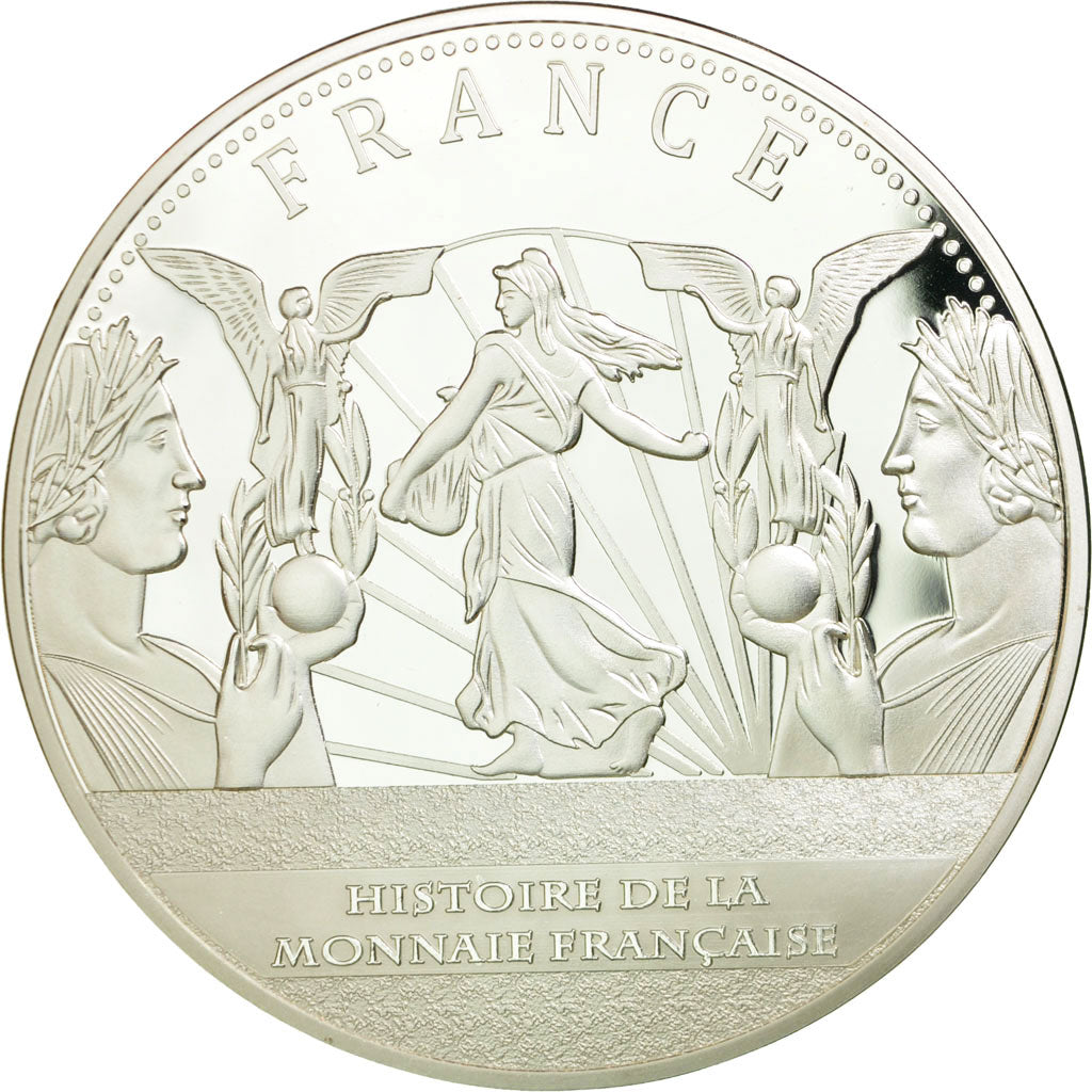 France, Medal, Histoire de la Monnaie Française, 5 Francs 1939, MS(65-70)
