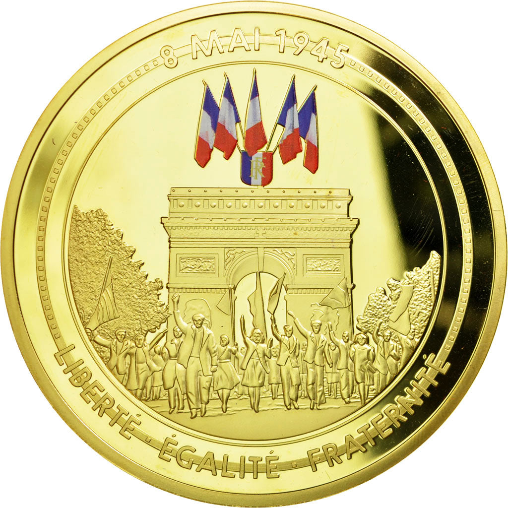 Francia, medaglia, 70ème Anniversaire Fin de la 2ème Guerre Mondiale, FDC