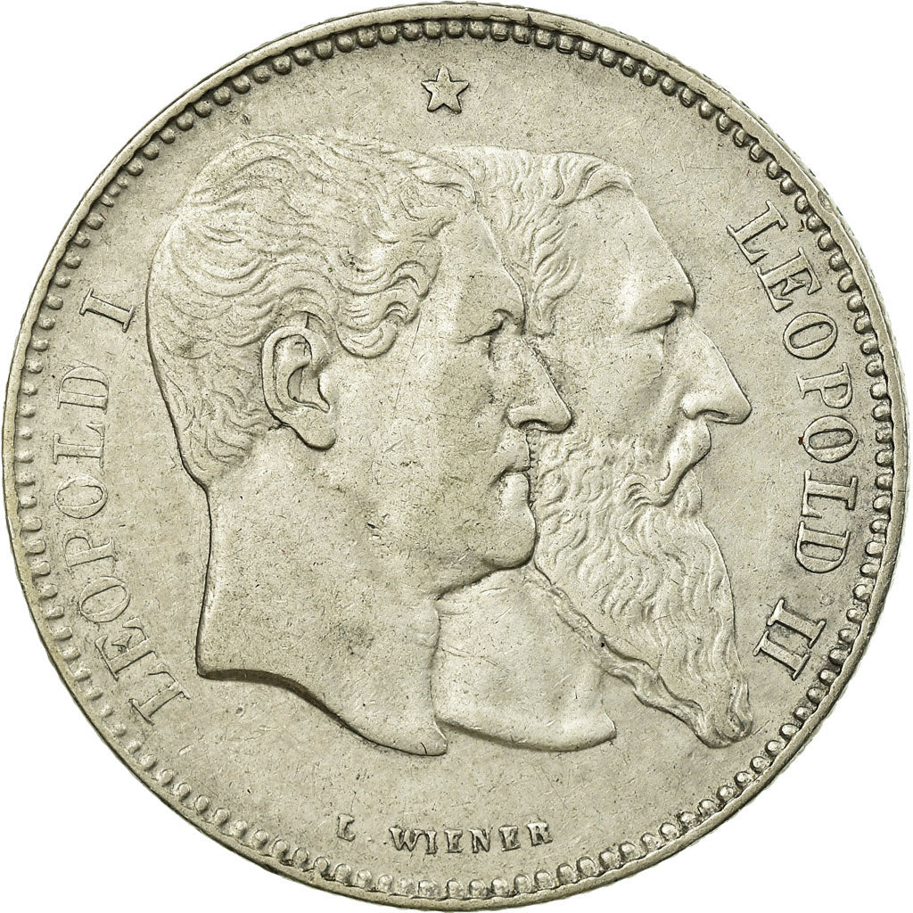 Moneta, Belgio, Leopold II, 2 Francs, 2 Frank, 1880, SPL-, Argento, KM:39