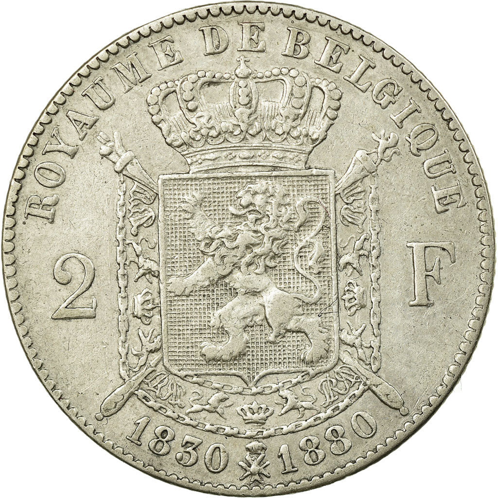 Moneta, Belgio, Leopold II, 2 Francs, 2 Frank, 1880, SPL-, Argento, KM:39