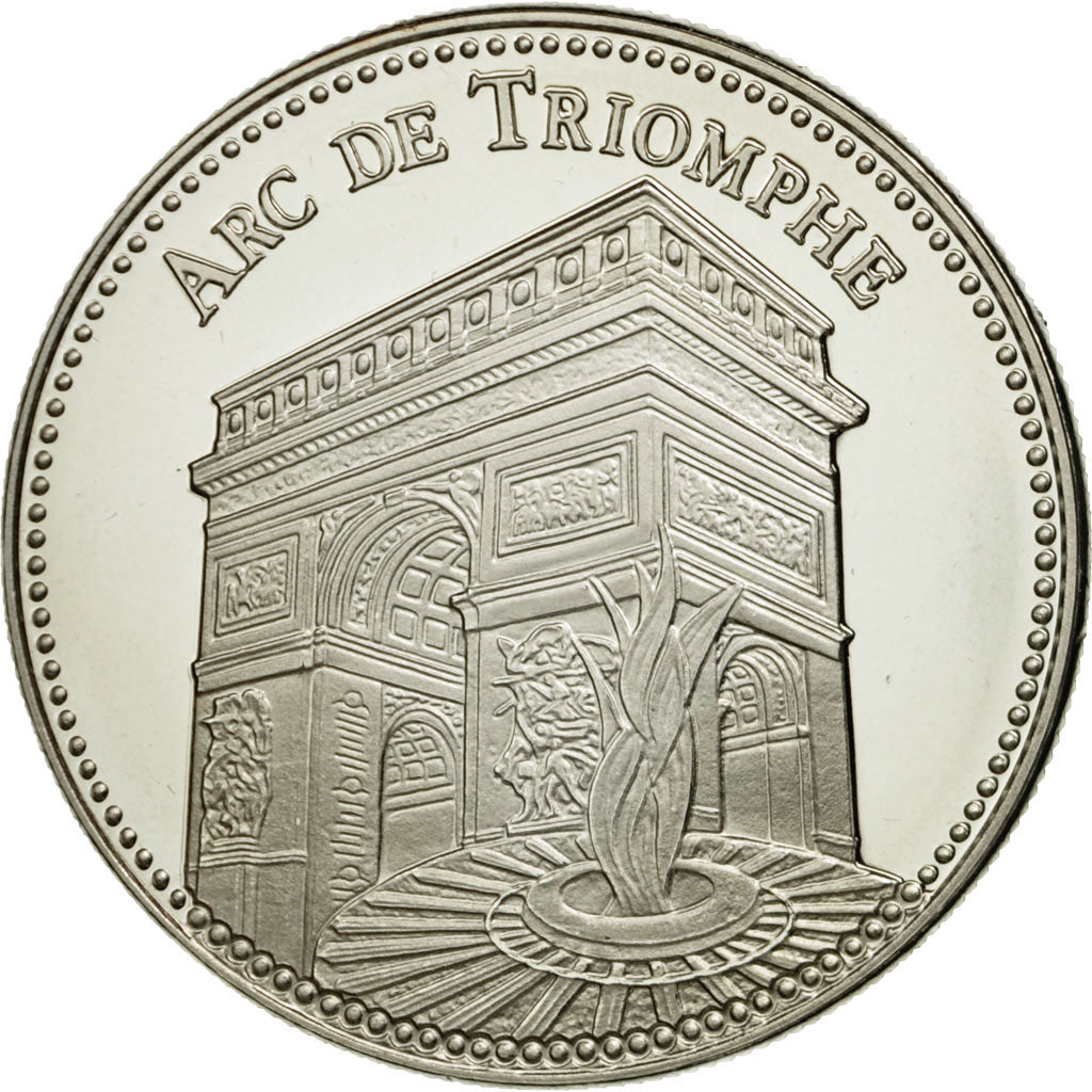 Francia, medaglia, 75/ Paris - Arc de Triomphe, FDC, Rame-nichel