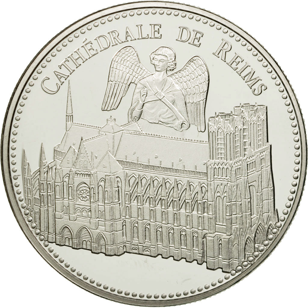 France, Medal, La Cathédrale de Reims, MS(65-70), Copper-nickel