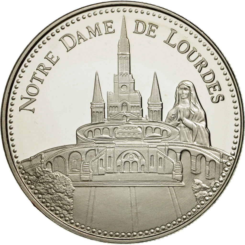 France, Medal, Notre Dame de Lourdes, MS(65-70), Copper-nickel
