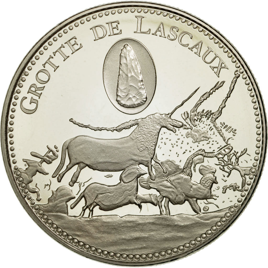 France, Medal, La Grotte de Lascaux, MS(65-70), Copper-nickel