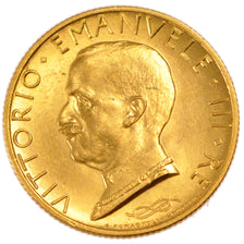 ITALY, 100 Lire, 1931, Rome, KM #72, MS(65-70), Gold, 8.90