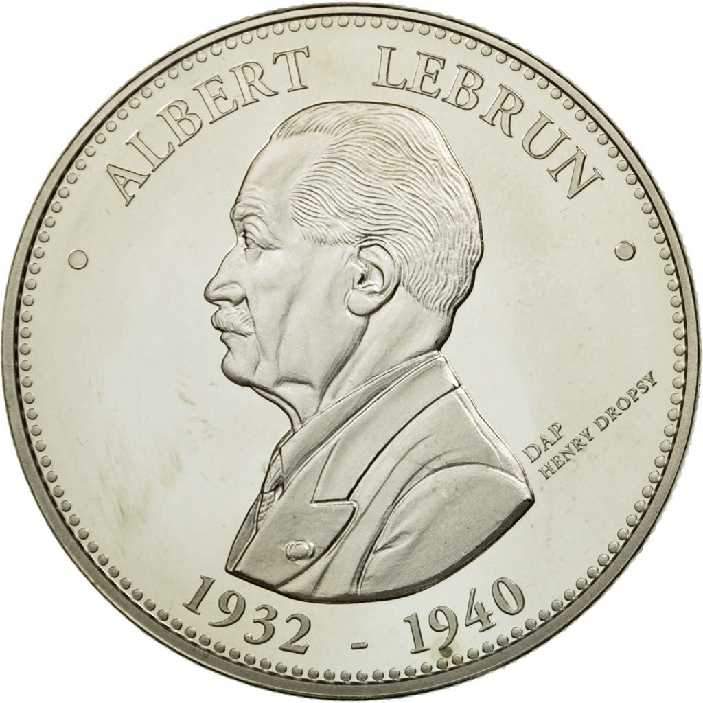 France, Medal, Les Présidents de la République, Albert Lebrun, MS(65-70)