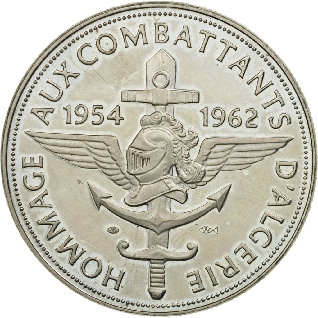 France, Medal, Hommage aux Combattants d'Algérie, MS(65-70), Copper-nickel