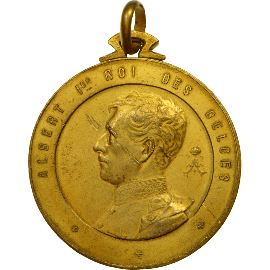 Belgium, Medal, Albert Ier, Institut St Joseph, Grammont, 1933, AU(50-53), Gilt