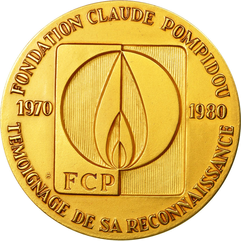 Francja, Medal, Fondation Claude Pompidou, 1980, J. Balme, MS(63), Pokryty