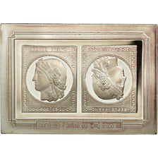 France, Médaille, Timbre, Cérès Tête-Bêche, SPL+, Argent