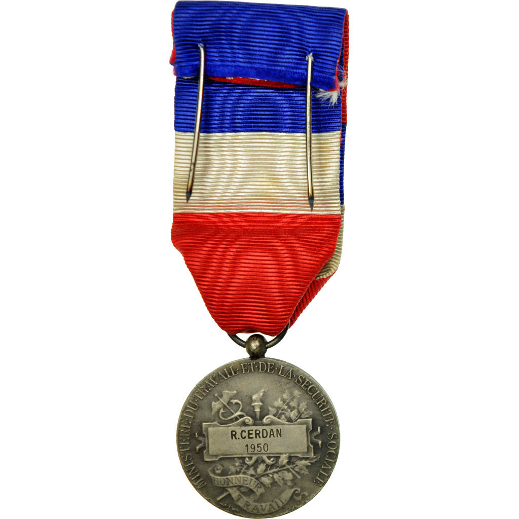 France, Médaille d'honneur du travail, Medal, 1950, Excellent Quality