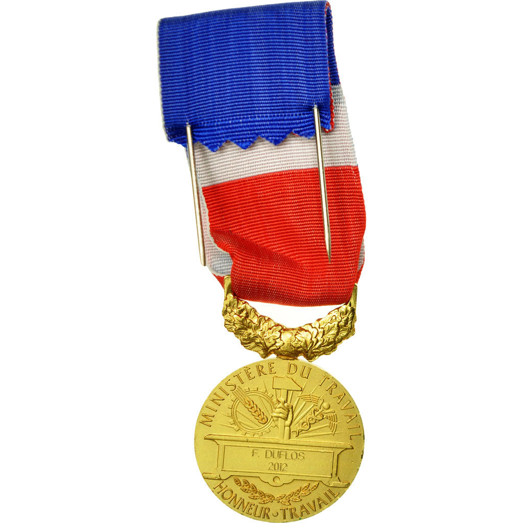 Frankreich, Médaille d'honneur du travail, Medaille, 2012, Uncirculated, Gilt