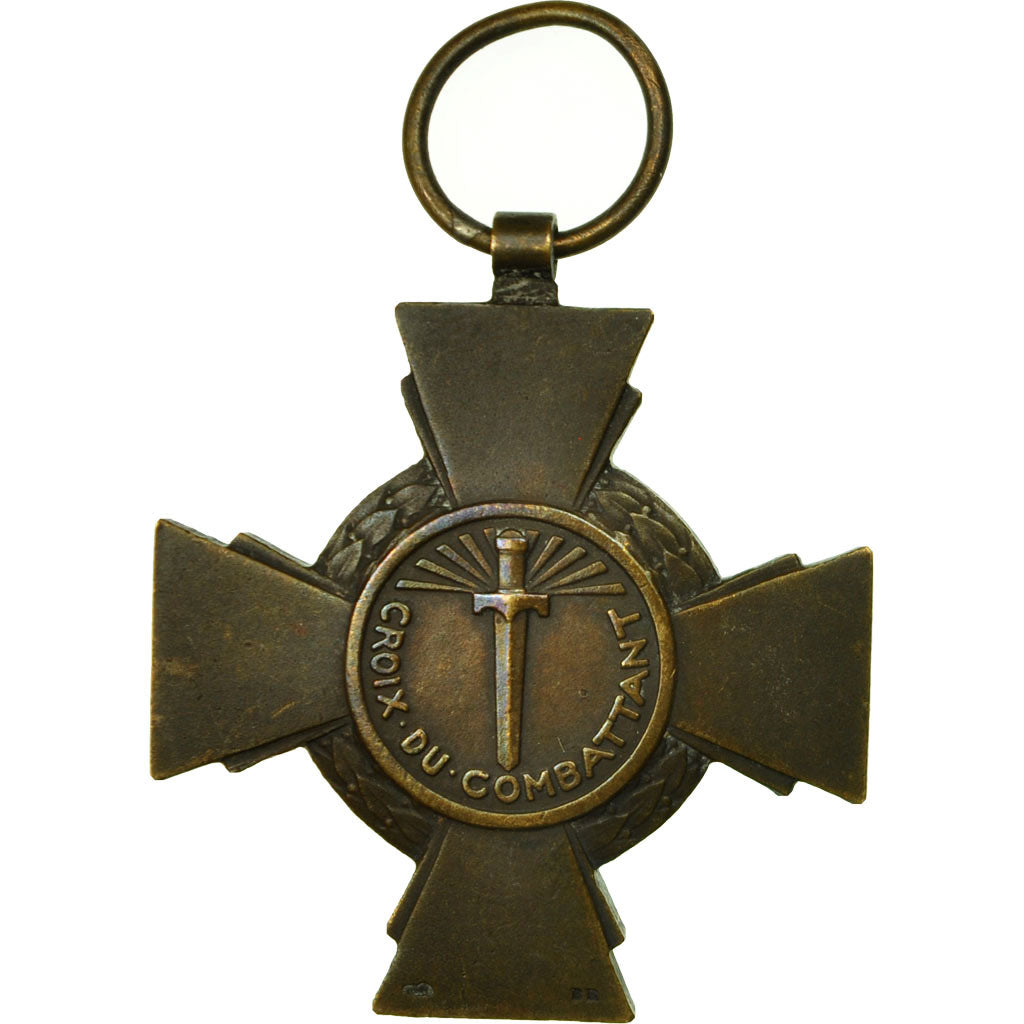 France, Croix du Combattant, Medal, 1914-1918, Very Good Quality, Bronze, 36