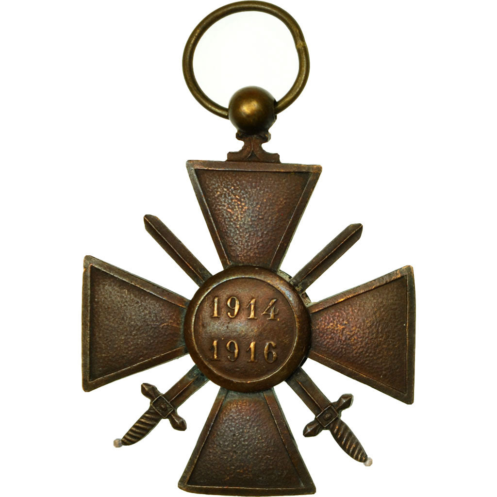 France, Croix de Guerre, Médaille, 1914-1916, Très bon état, Bronze, 37