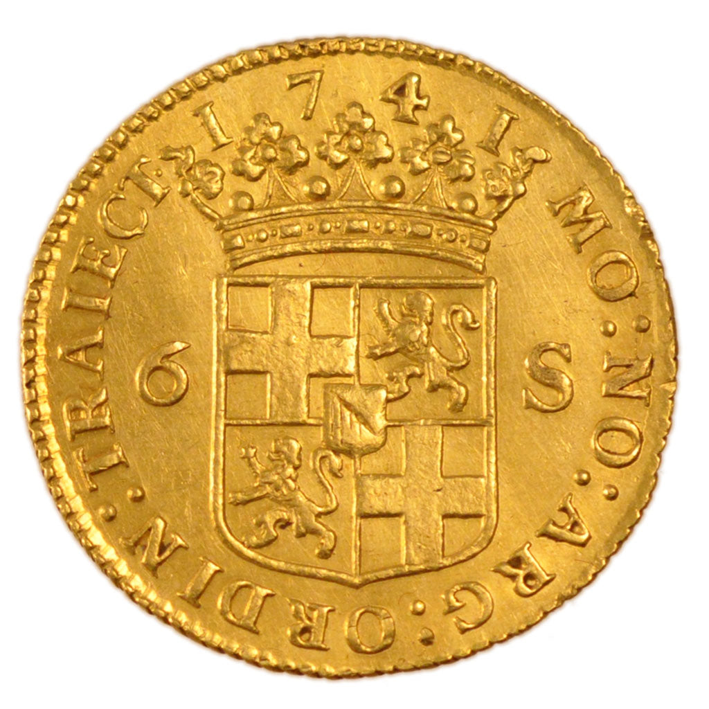 Paesi Bassi, 6 Stuivers, 1741, Utrecht, FDC, Oro, KM:101 A