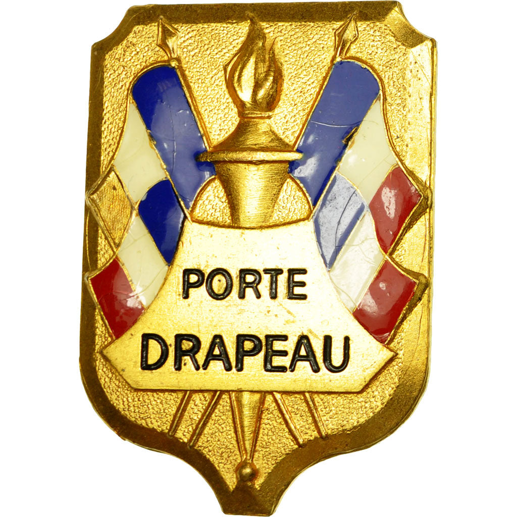France, Porte Drapeau, Medal, Excellent Quality, Gilt Bronze, 54