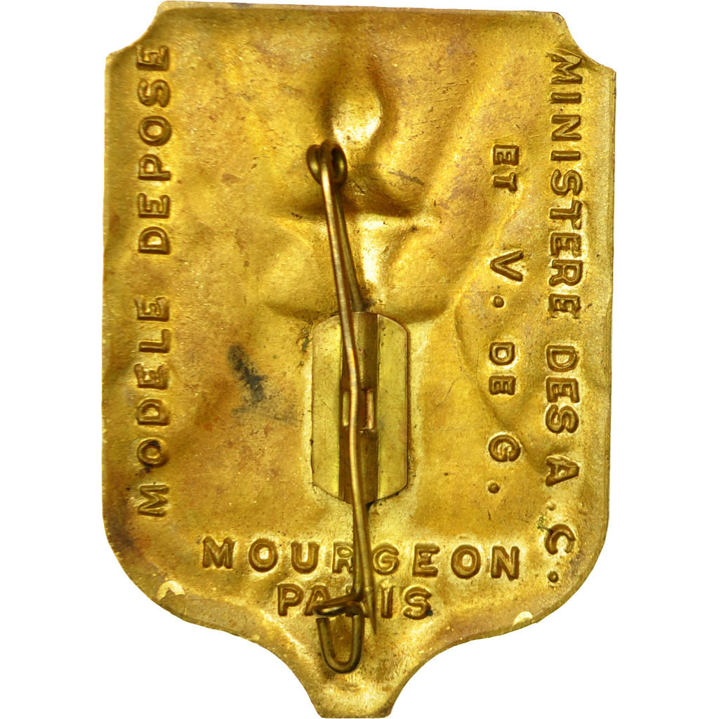 France, Porte Drapeau, Medal, Excellent Quality, Gilt Bronze, 54
