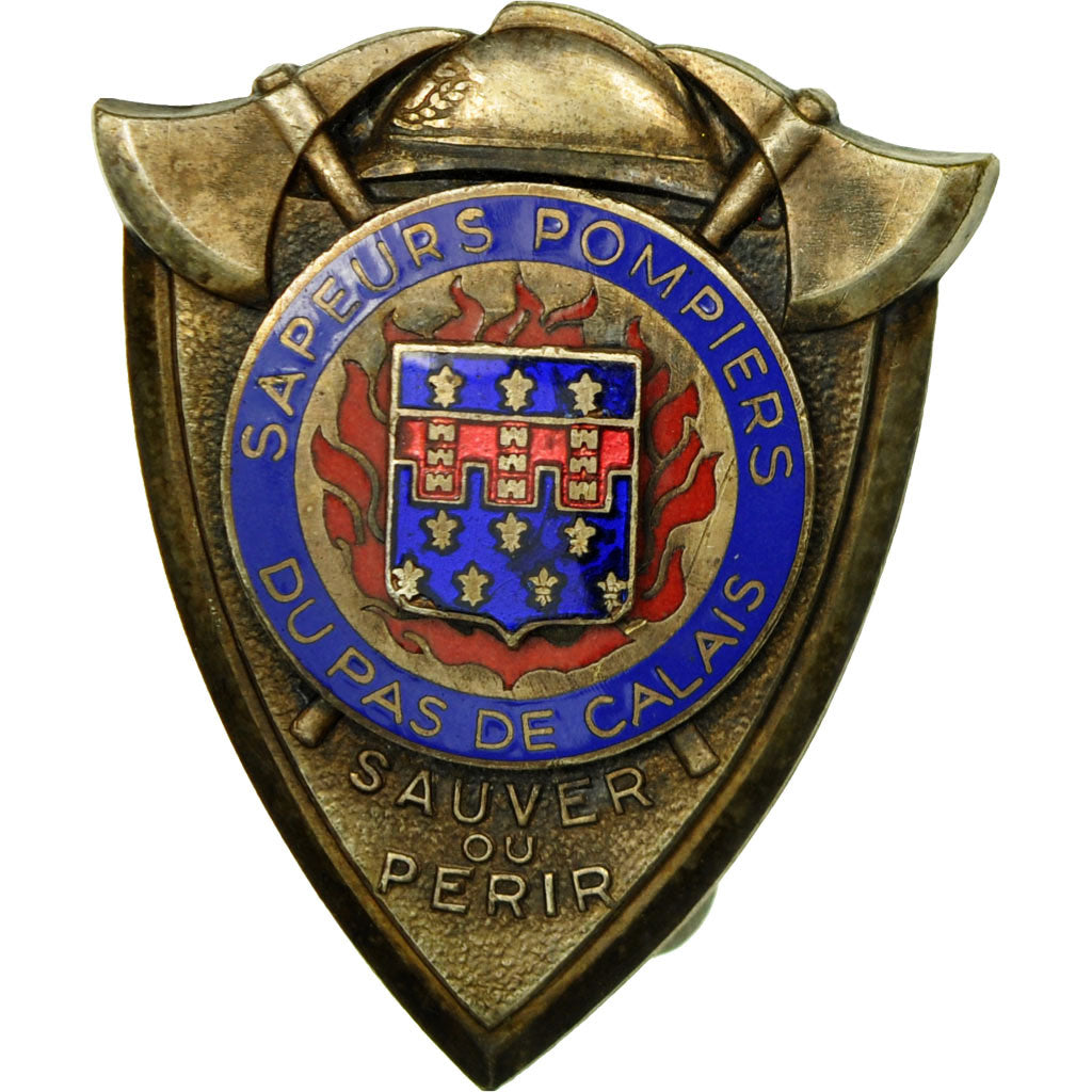 France, Broche, Sapeurs Pompiers du Pas-de-Calais, Médaille, Très bon état