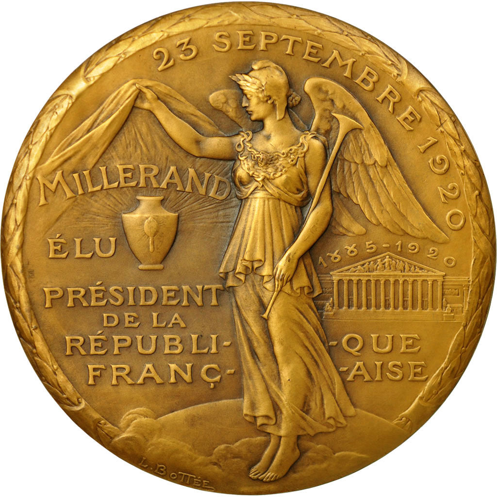 Francja, Medal, Alexandre Millerand Elu Président, 1920, Bottée, MS(63)