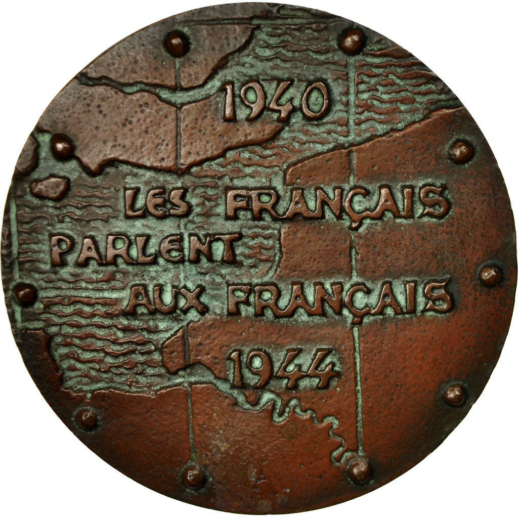 France, Médaille, Pierre Bourdan, Radio Londres, 1940-1944, Bronze, Revol, SUP