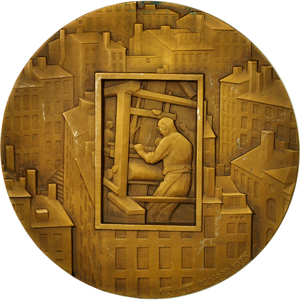 France, Médaille, Caisse d'Epargne de la Croix Rousse, Lyon, 1939, Renard, SPL