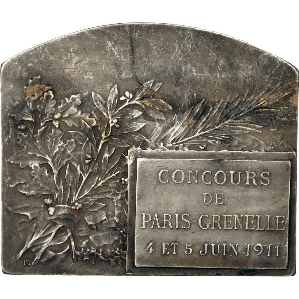 France, Medal, Concours de Paris-Grenelle, 1911, Rasumny, AU(50-53), Silvered