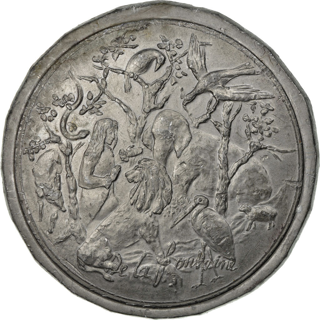 France, Medal, Epreuve d'artiste, Uniface, Animaux, De La Fontaine, AU(50-53)