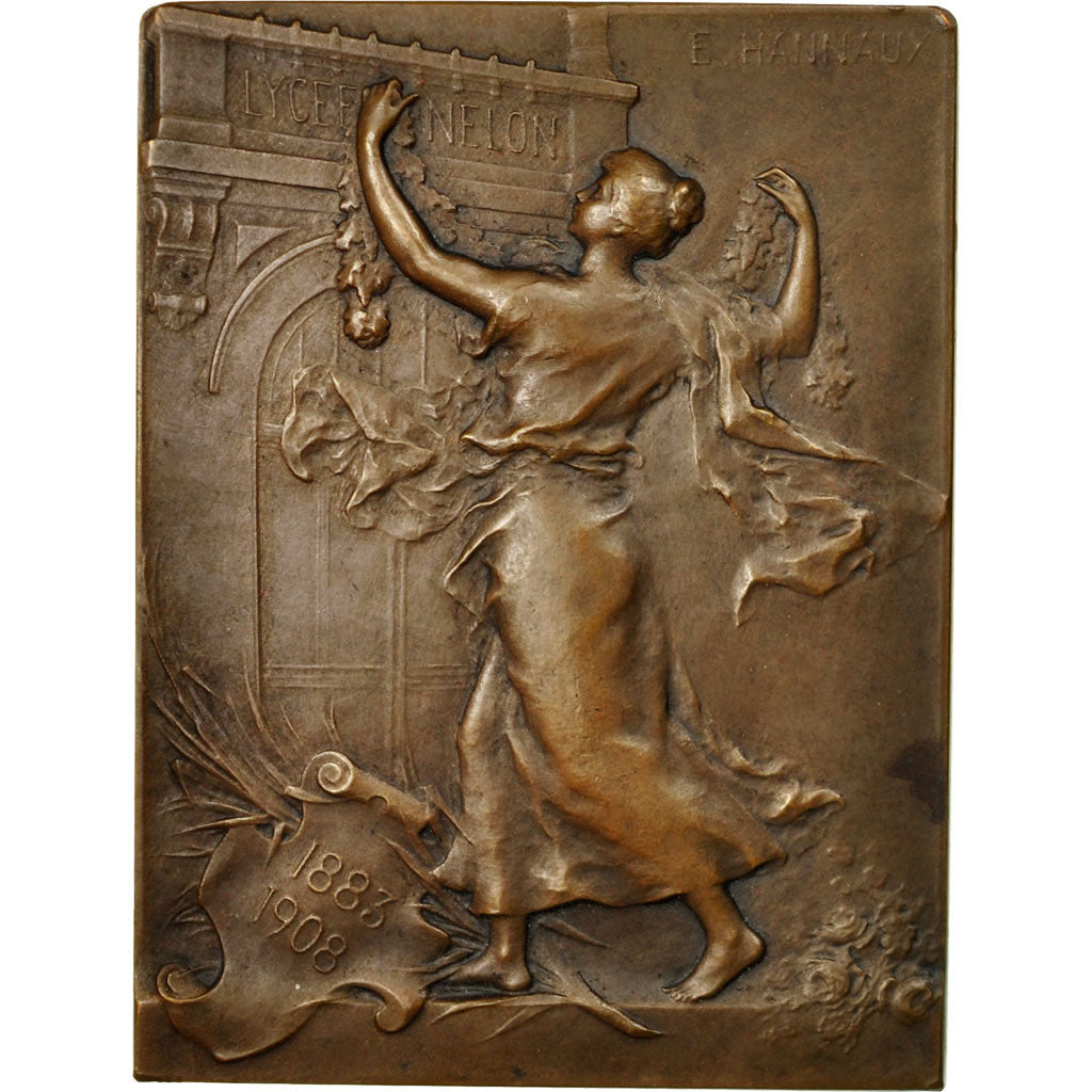 Frankreich, Medaille, Art Nouveau, Lycée Fénelon, Paris, 1908, Hannaux, SS+