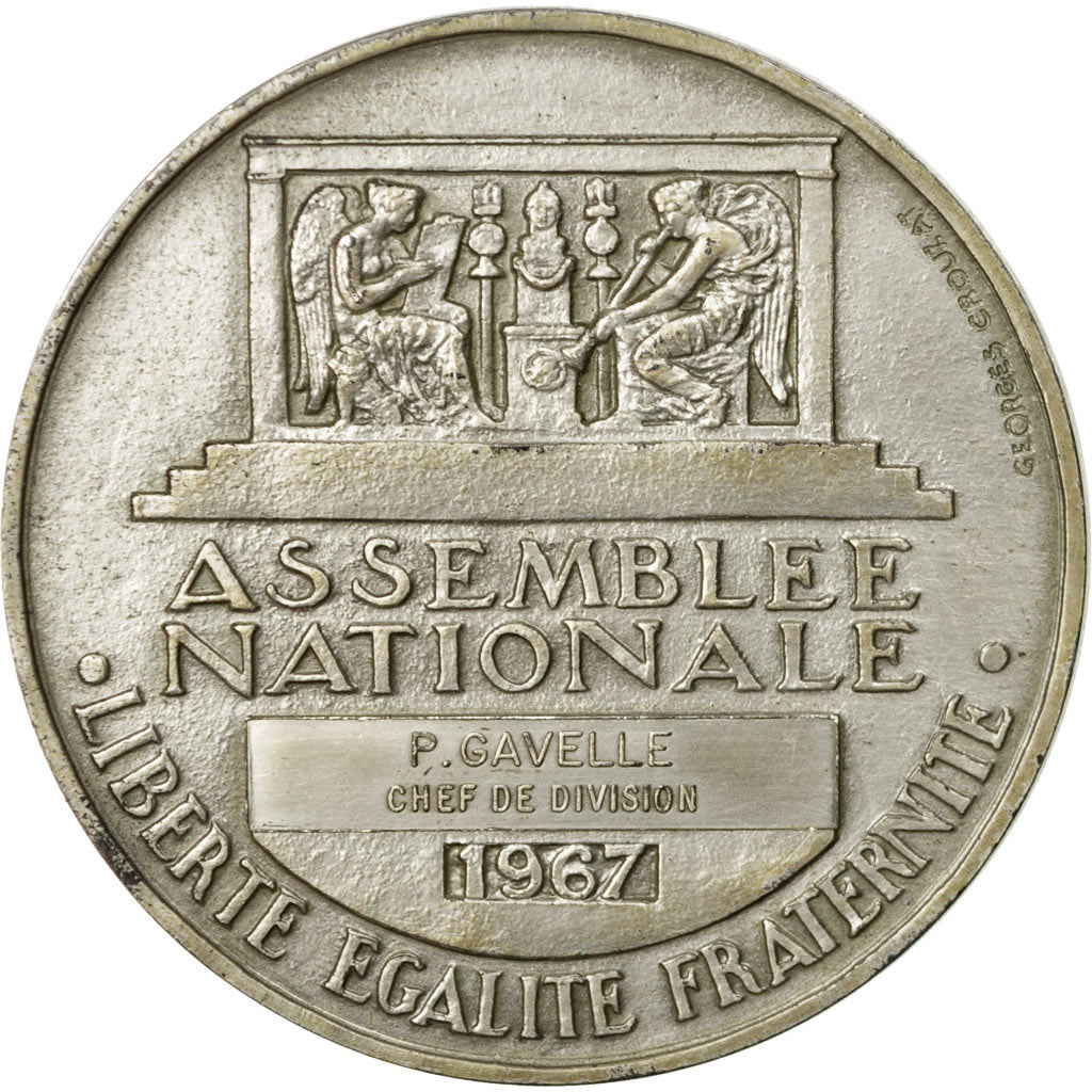 France, Medal, Assemblée Nationale, P.Gavelle, Chef de Division, 1967, Charon