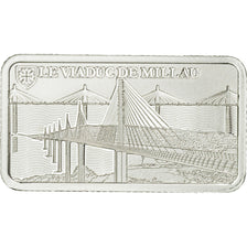 France, Medal, Lingotin d'Argent Pur, Le Viaduc de Millau, 2017, MS(65-70)